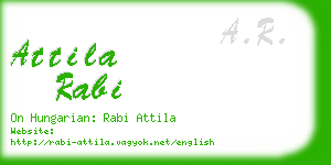 attila rabi business card